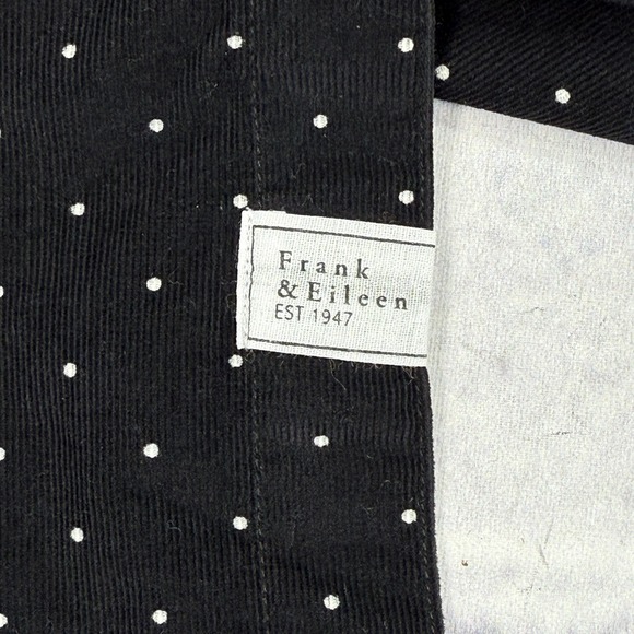 Frank & Eileen FRANK Shirt Size XS Black Corduroy Polka Dot Button-Up Cotton - Picture 11 of 16